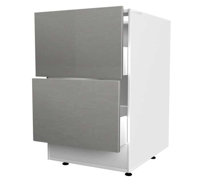Home and Kitchen Base Unit Gloss Pot Cabinet - Stone Grey (600mm)