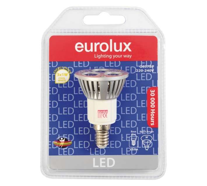 Eurolux E14 LED Globe - Cool White (3w)