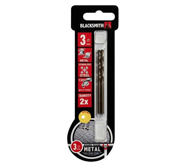 Blacksmith 3.0mm Metal Drill Bit Bshank (2 piece)