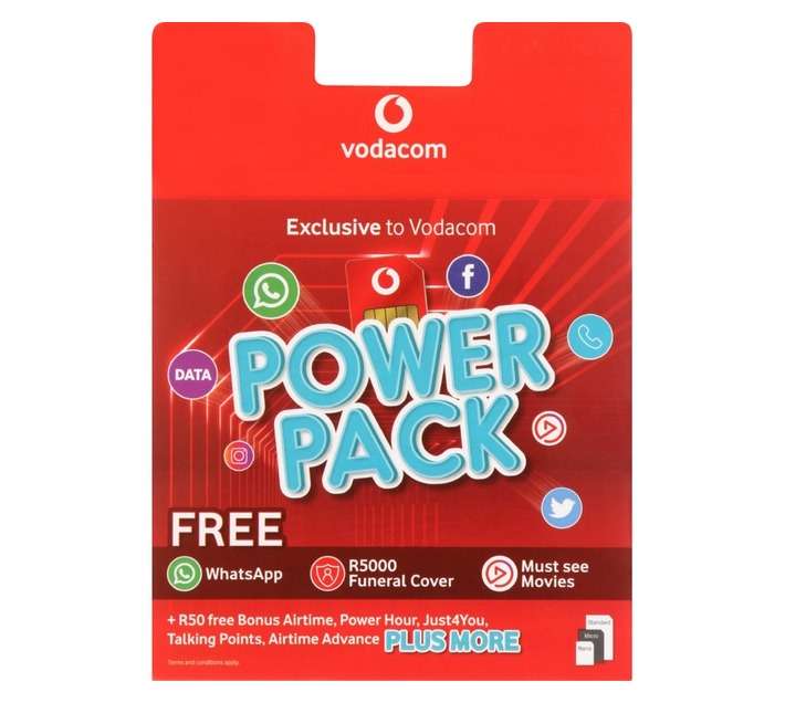 VODACOM PREPAID POWER TRIO STD S/PACK