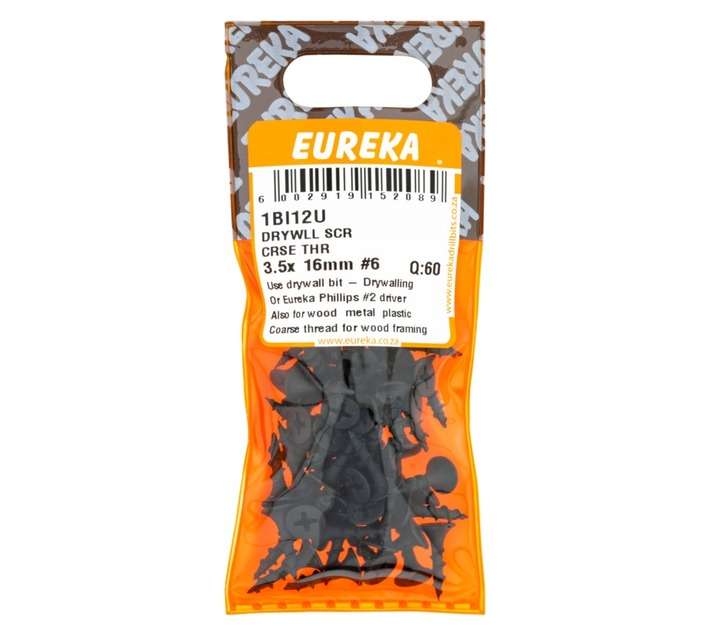 Eureka 60 x Coarse Thread Drywall Screws (3.5 x 16mm)