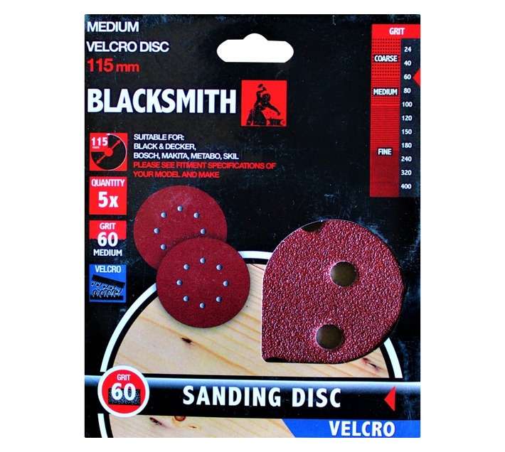 Blacksmith Random Orbit Sand disc 5vc 60 Grit (115mm)