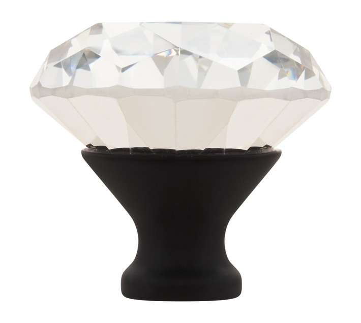 Home and Kitchen Glass Cone Knob - Black (40mm)