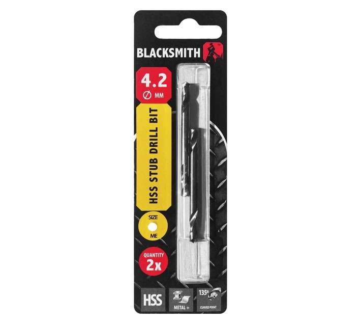 Blacksmith 2 Piece HSS Stub Drill Bit (4.2mm)