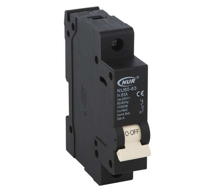 NUR Single Pole 6ka 63amp Mini Circuit Breaker