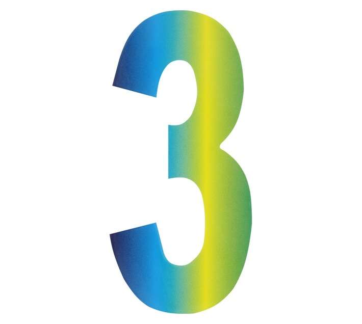 Inta Safety Number It Numeral 3 Rainbow