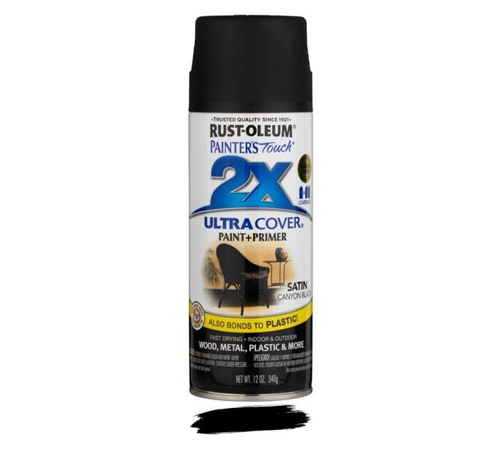 Rust-Oleum Spray Paint Touch 2X Ultra Cover - Satin Canyon Black (340g)