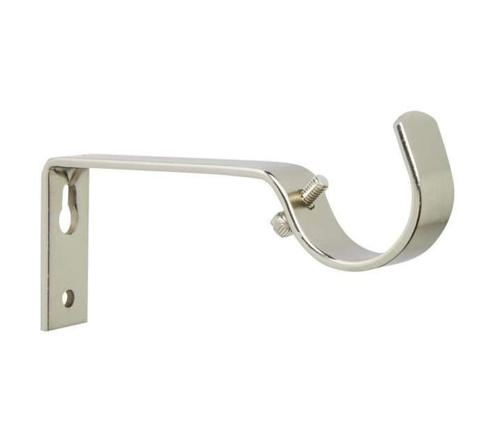 Steel Double Rod Bracket - Brushed Silver (25mm)