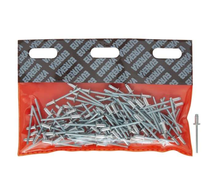 Eureka 100 x Aluminium Open Blind Rivets (4 x 8mm)