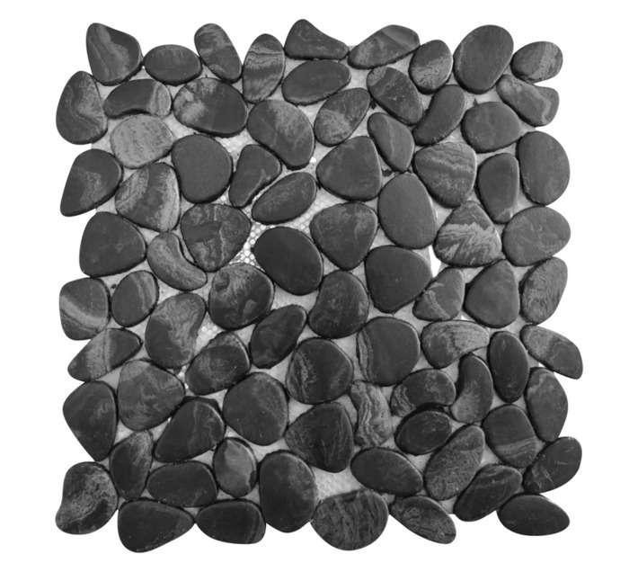 Earthstone Stone Pompei Pebble Mosaic Tile - Black (300 x 300mm)