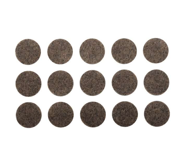 Safe Top Adhesive Felt Pads Round - Brown (16mm x 15 Pads)