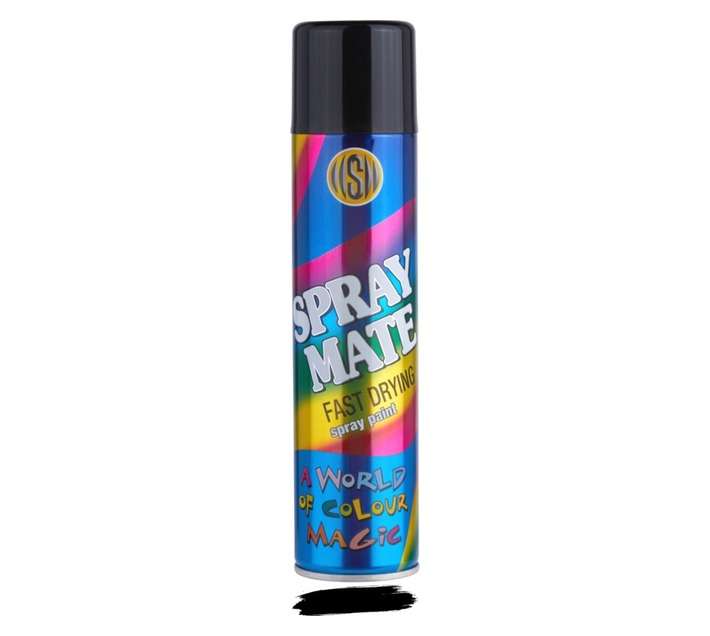 Spraymate Spray Paint Fast Drying - Satin Black (250ml)