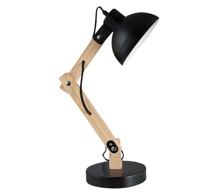 Bright Star Lighting Metal and Wood Desk Lamp - Black (60W)