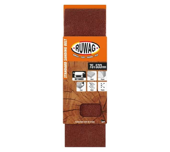 Ruwag 75 x 533mm P60 Sanding Belts (3 Pack)