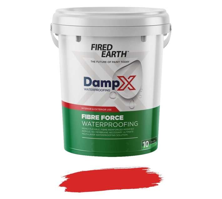 Fired Earth BW107-6-20L DampX Fibre Reinforced Waterproofing - Red (20L)