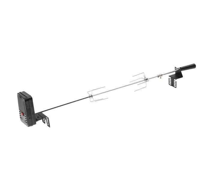 Megamaster Universal Rotisserie Kit with Stainless Steel Rod - Black