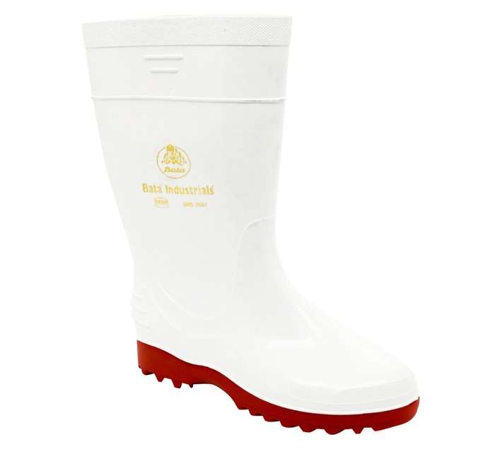 Bata Jobber Gumboot - White/Red (Size 9)