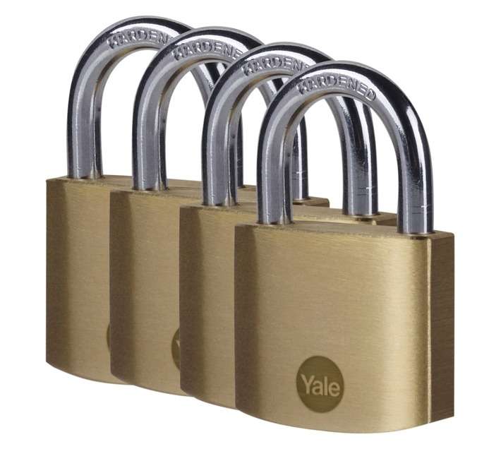 Yale 4 x Brass Padlock (40mm)