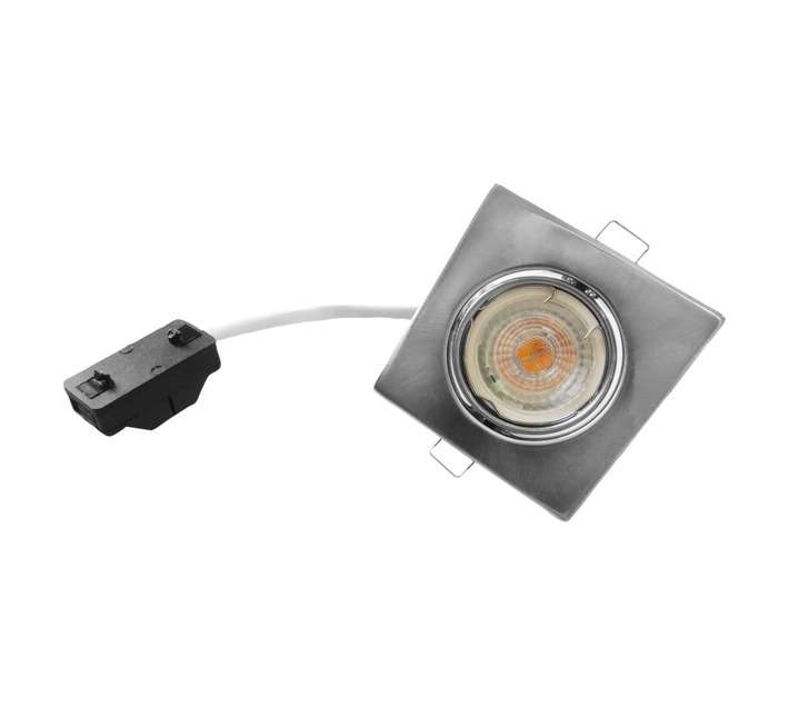 Lightworx 8 x GU10 Square Satin Chrome Downlights