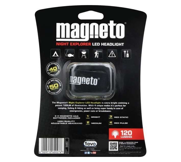 Magneto Night Explorer LED Headlamp - Black