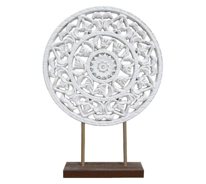 Design House Decorative Round Tray - White