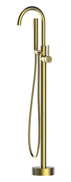 Lusso LSS1035A Reno Freestanding Bath Mixer with Hand Shower - Brass