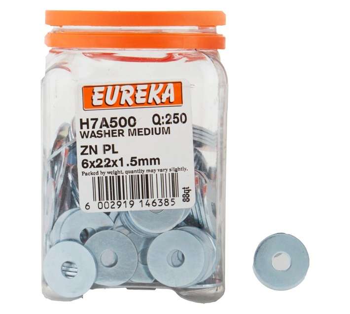 Eureka 250 x Medium Washers (6 x 22 x 1.5mm)