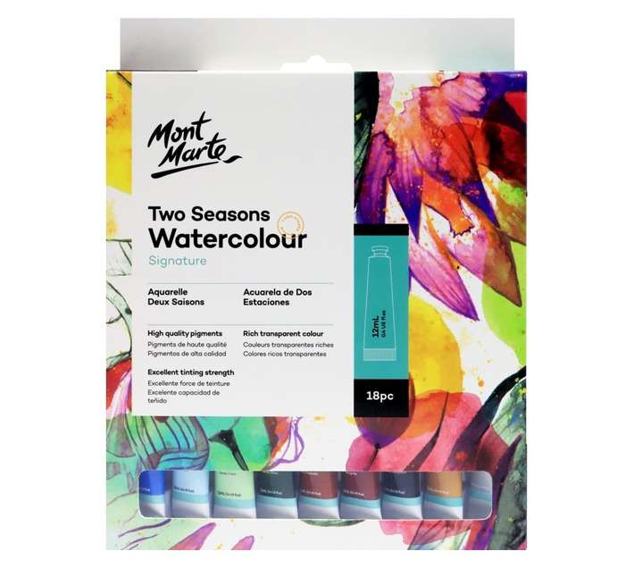 Mont Marte 18 Piece Two Seasons Water Colour Paint Set - Assorted (12ml)