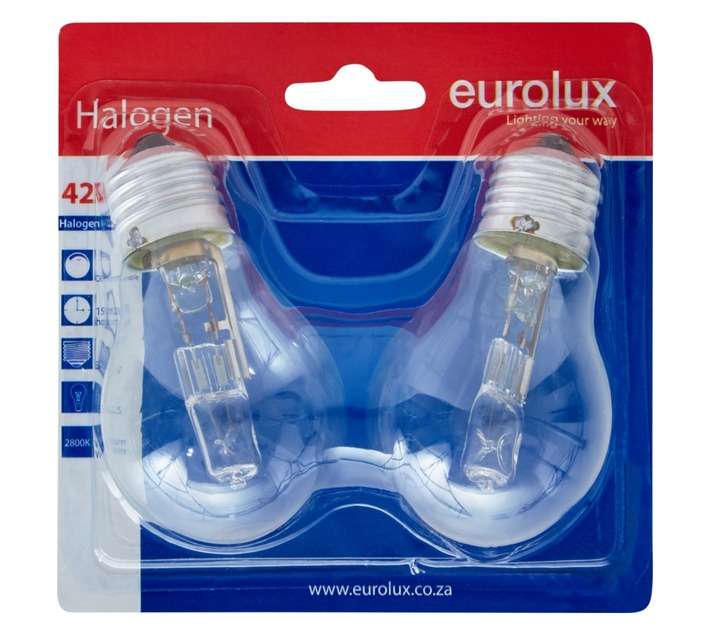 Eurolux 2 x E27 Halogen Glass Globe (42w)