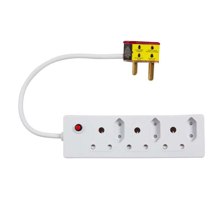 Eurolux 6 Way Surge Protection Multiplug - White