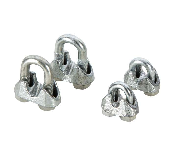 Active Hardware 6 x Small Body Rope Clamps - Silver (25 x 20 x 10mm)