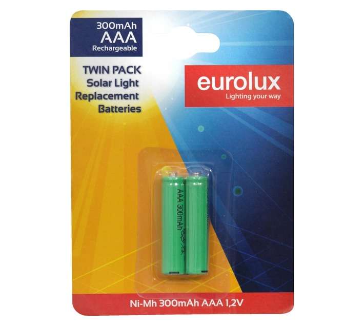 Eurolux CO338 2 x Solar Light Rechargeable Batteries (AAA)