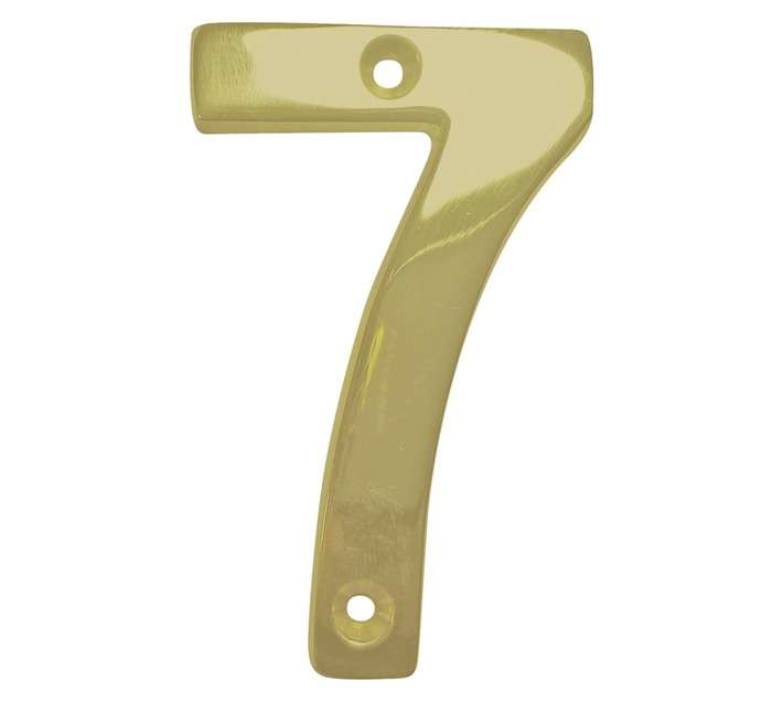 Euro Brass Numeral 7 - Brass (75mm)