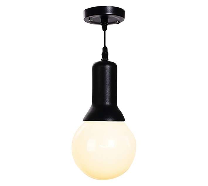 Radiant Cup and Cord Pendant Light - Black (82mm)