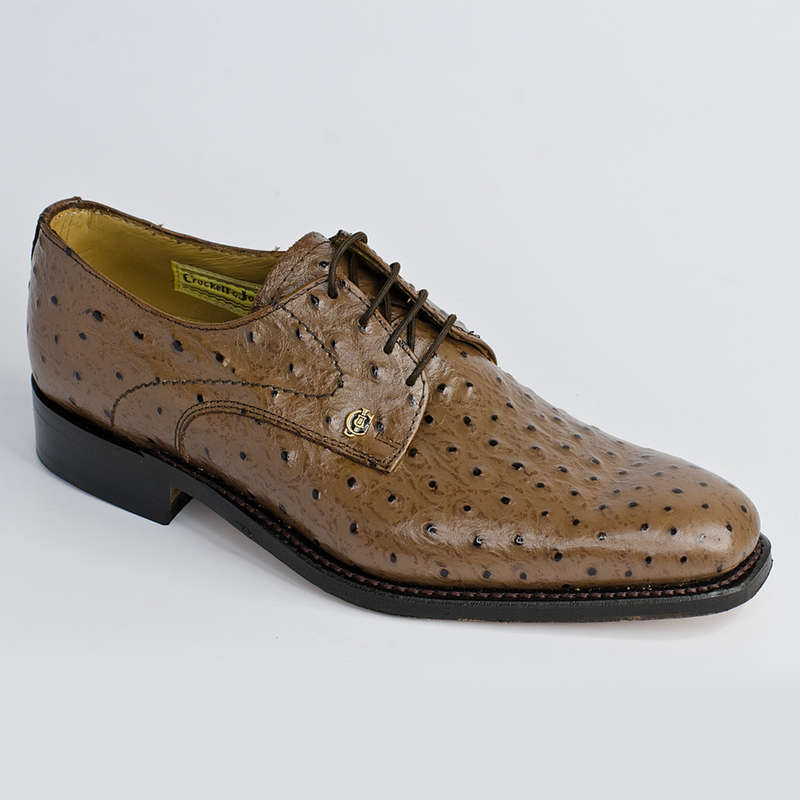 CROCKETT & JONES OSTRICH EMU BROWN SHOES