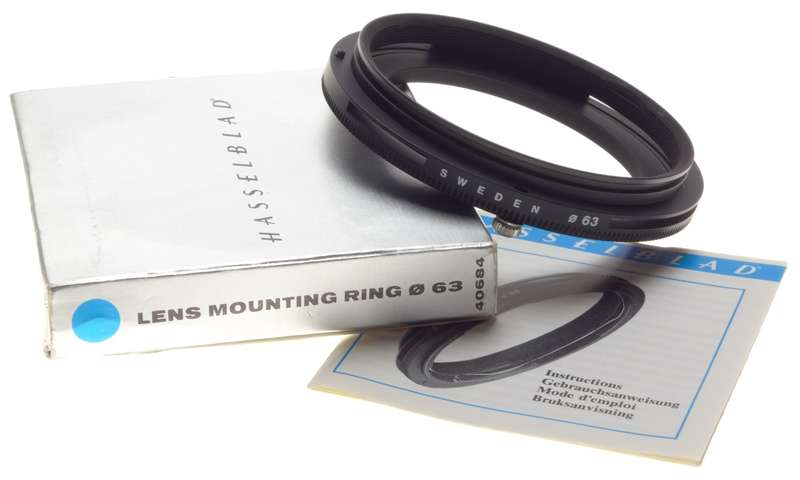 HASSELBLAD 40684 lens mounting ring 63 mm diamter adapter mint boxed instruction