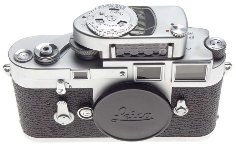 LEICA M3 Chrome JUST SERVICED 35mm rangefinder camera body 35mm film metered cap