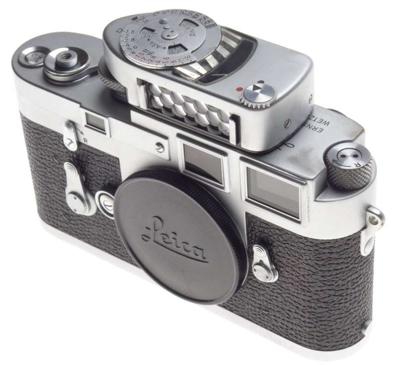 LEICA M3 Chrome JUST SERVICED 35mm rangefinder camera body 35mm film metered cap