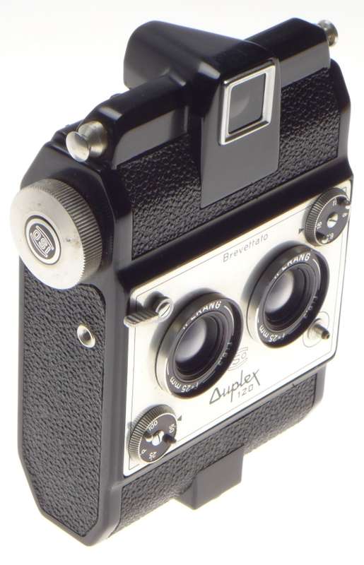 Brevettato Duplex 120 Stereo camera ISO Iperang f6.3 25mm lens 1:6.3/25mm rare