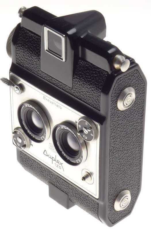 Brevettato Duplex 120 Stereo camera ISO Iperang f6.3 25mm lens 1:6.3/25mm rare