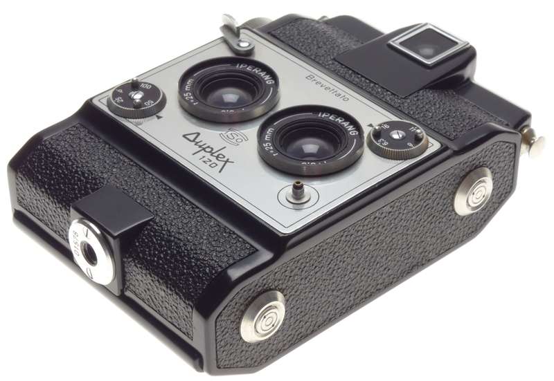 Brevettato Duplex 120 Stereo camera ISO Iperang f6.3 25mm lens 1:6.3/25mm rare