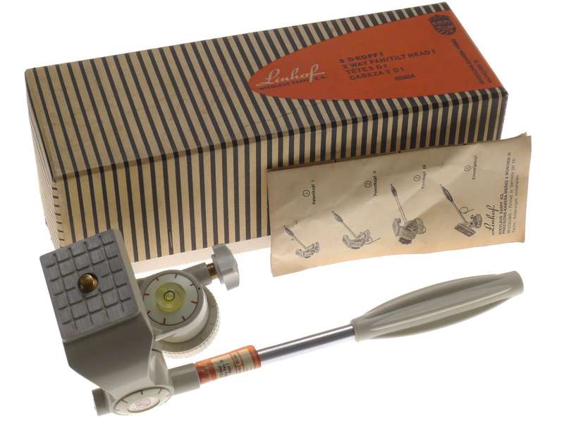 LINHOF TRIPOD HEAD NEW BOXED 3 D REPORT MINT MANUAL INCLUDED 3-D KOPF I PAN TILT