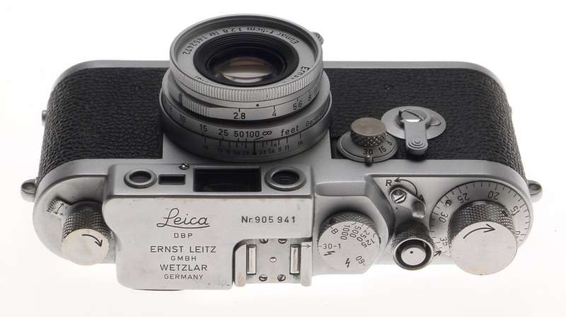 LEICA IIIg 3G CAMERA M39mm LEICA ELMAR 2.8/50 f=5cm HORVEX 3 METER CASE CAP NICE