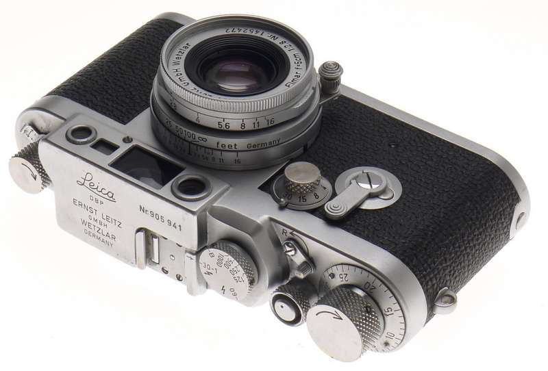 LEICA IIIg 3G CAMERA M39mm LEICA ELMAR 2.8/50 f=5cm HORVEX 3 METER CASE CAP NICE