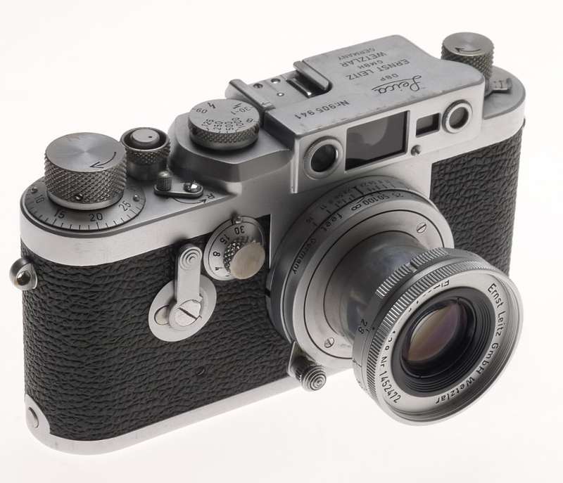 LEICA IIIg 3G CAMERA M39mm LEICA ELMAR 2.8/50 f=5cm HORVEX 3 METER CASE CAP NICE