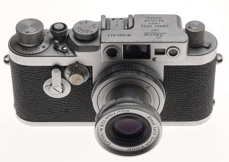 LEICA IIIg 3G CAMERA M39mm LEICA ELMAR 2.8/50 f=5cm HORVEX 3 METER CASE CAP NICE