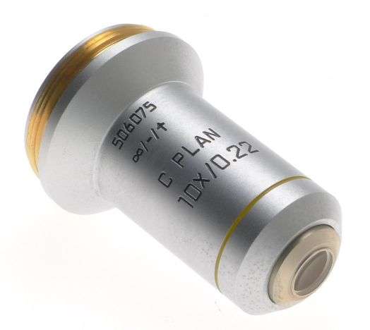 C PLAN 10x/0.22 EXCELLENT OBJECTIVE LENS 506075 LEICA DMLB LABORATORY MICROSCOPE