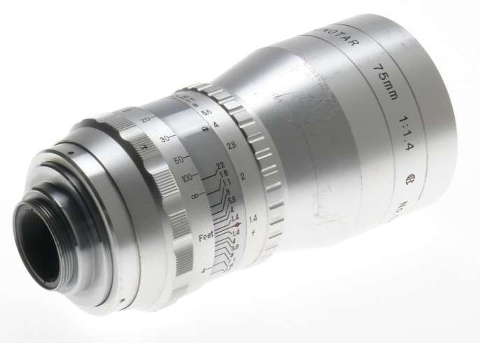 KINOTAR 75mm 1:1.4 PROFESSIONAL 16mm CINE LENS 1:1.4/75 MEGA RARE ICHIZUKA OPT.
