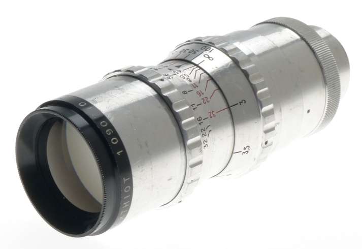SOM BERTHIOT TELE-CINOR 1:4.5 f=14.5cm SILVER LENS C-MOUNT FITS BOLEX CAMERA H16