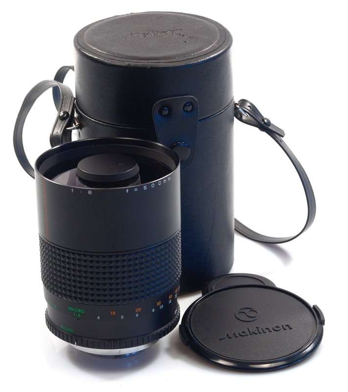 MAKINON REFLEX MIRROR LENS 1:8 f=500mm MACRO CASED EXCE